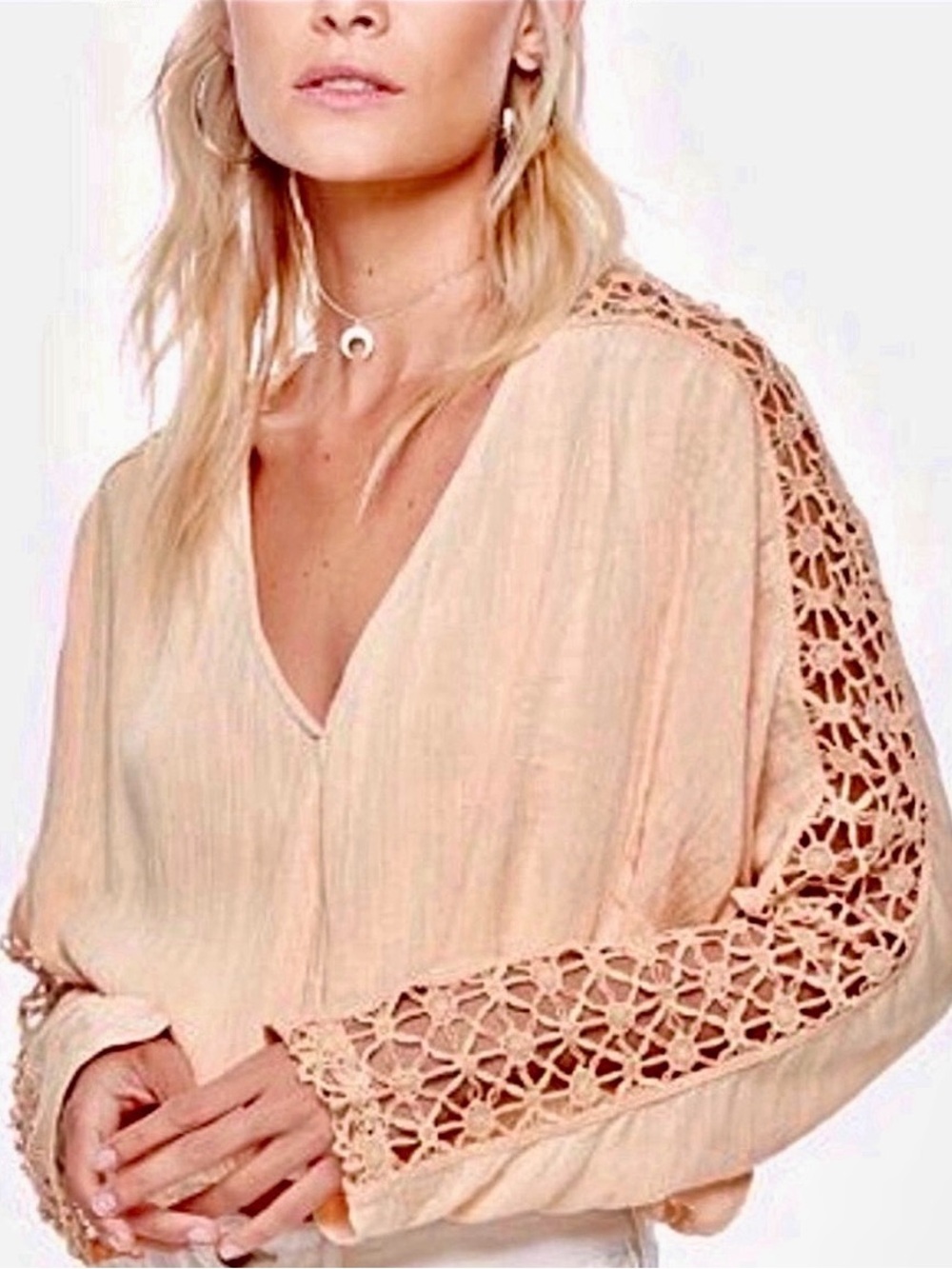 πΊπHPππΊ NWOT Free People Runaway Crochet Top - Picture 1 of 16